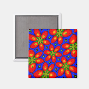Íman Padrão Floral Vermelho Cinto