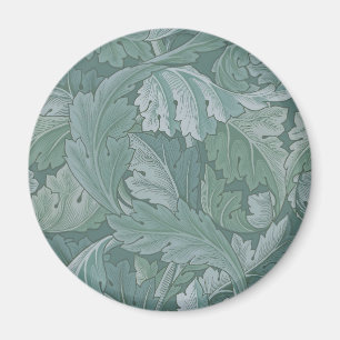Íman Padrão Folha de Acanto Azul Teal de William Morris