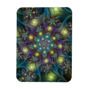 Íman Padrão frontal roxo azul-abstrato iluminado