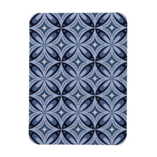 Íman Padrão Geométrico Azul Estilo Retro