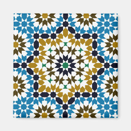 Íman Padrão Geométrico Boho Tradicional Mosaico Marroqu