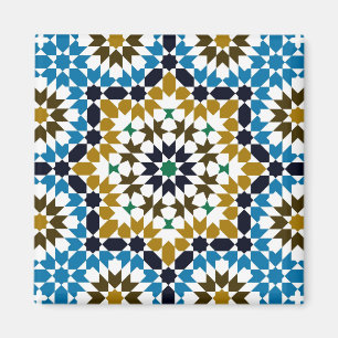 Íman Padrão Geométrico Boho Tradicional Mosaico Marroqu