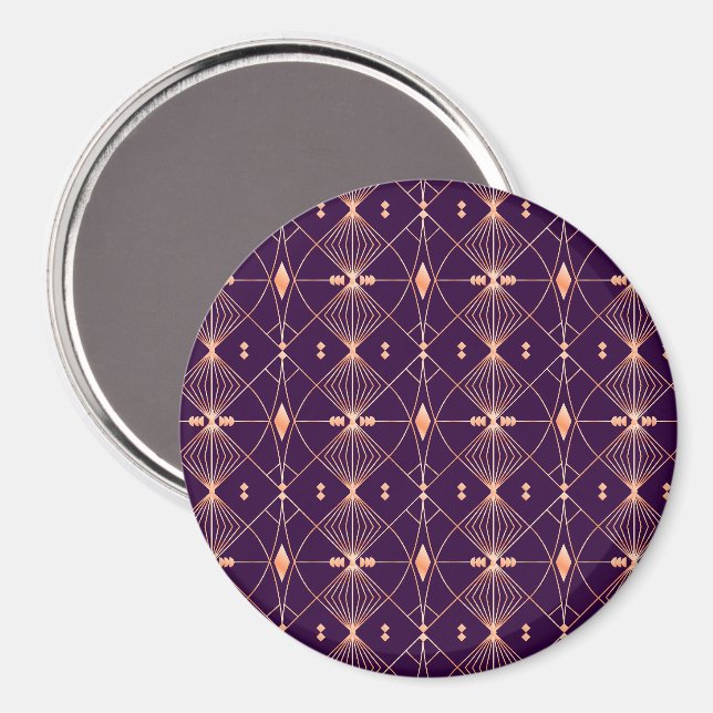 Íman Padrão geométrico de formas de diamante que se cru (Front/Back)