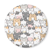 Padrão Kawaii de Gatos Fofos Sem Costura