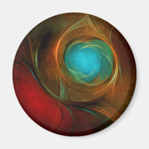 Íman Padrão Legal de Abstrato de Arte Fina Azul Moderna