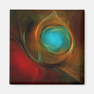 Íman Padrão Legal de Abstrato de Arte Fina Azul Moderna