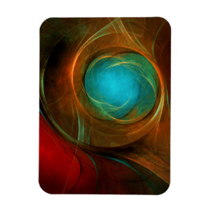 Íman Padrão Legal de Abstrato de Arte Fina Azul Moderna
