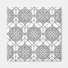 Íman Padrão linear de Abstrato branco e preto da vinhet