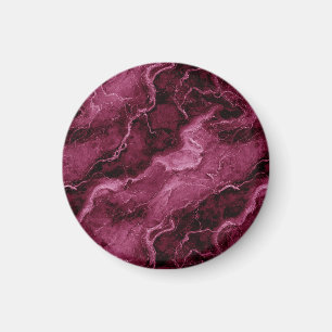 Íman Padrão marmoreado em magenta escura e rosa