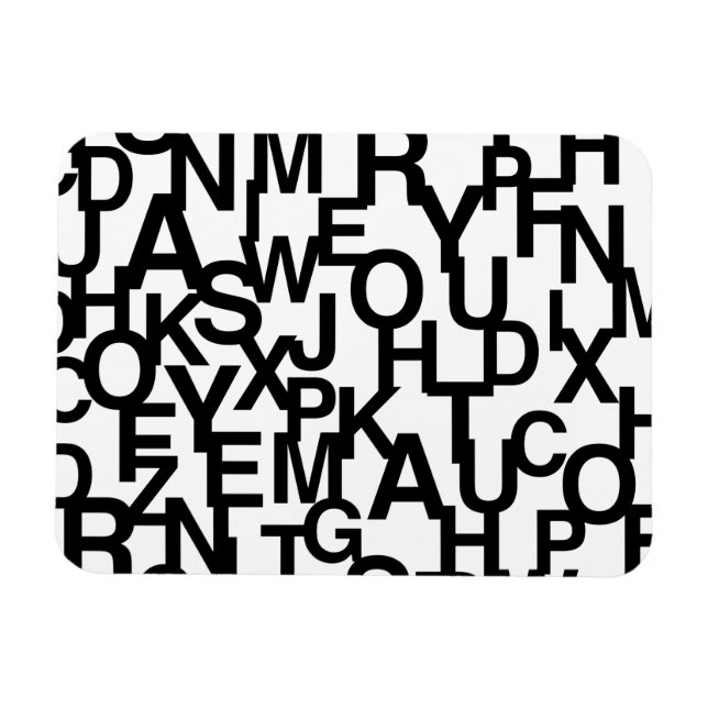 Íman Padrão moderno, abstrato, confuso com letras (Horizontal)