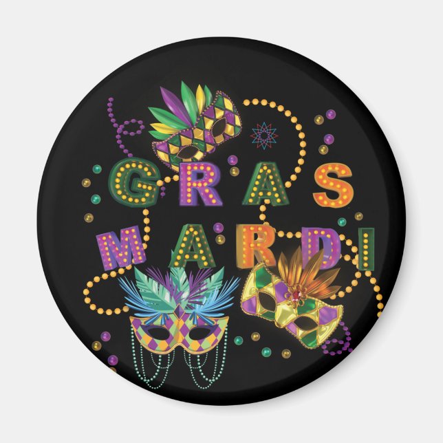 Íman Padrão moderno de Mardi Gras (Frente)