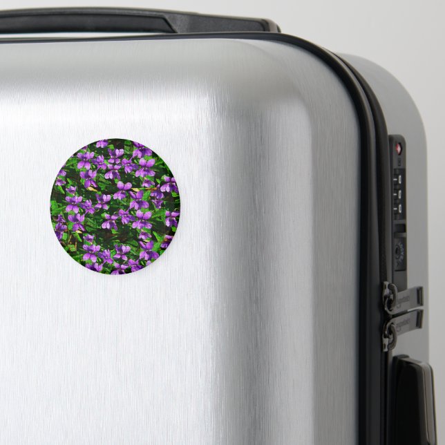 Íman Padrão Mosaico Violeta Violeta de Madeira de Flor  (In Situ (Luggage))
