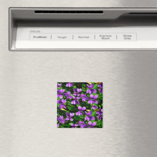 Íman Padrão Mosaico Violeta Violeta de Madeira de Flor