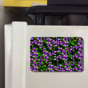 Íman Padrão Mosaico Violeta Violeta de Madeira de Flor