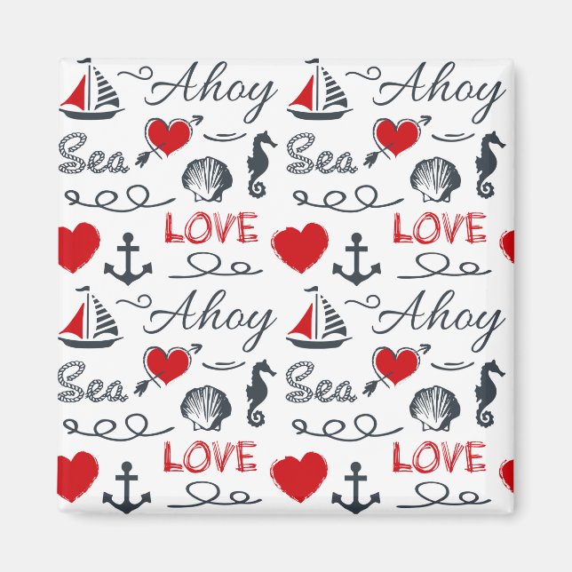 Íman Padrão náutico sem costura (Frente)