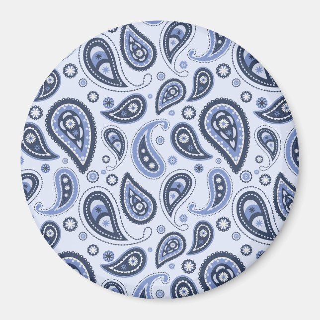 Íman Padrão Paisley Azul (Frente)