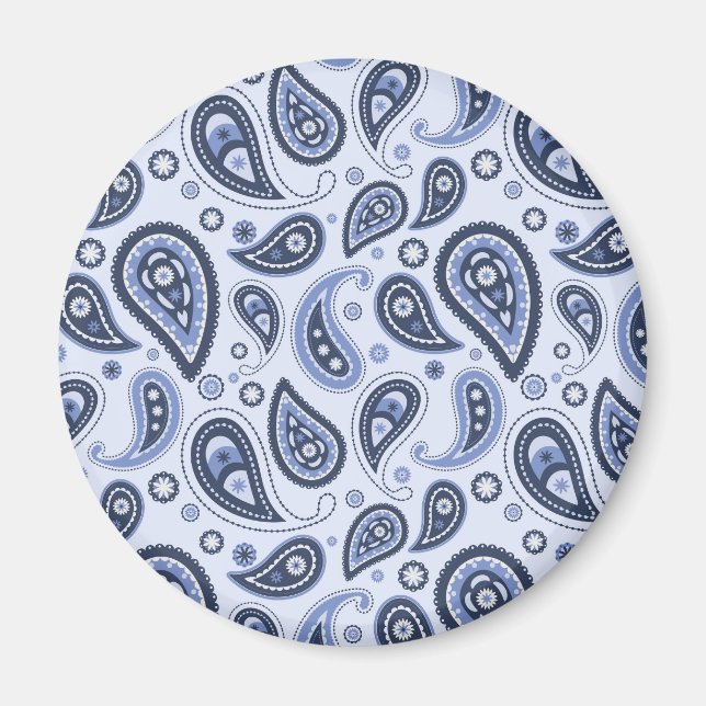 Íman Padrão Paisley Azul (Frente)
