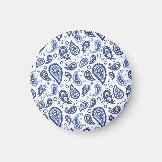 Íman Padrão Paisley Azul (Frente)