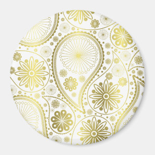 Íman padrão paisley Dourado