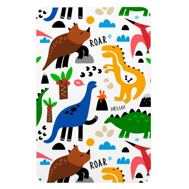 Íman Padrão perfeito dos dinossauros (Vertical)