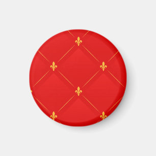 Íman Padrão popular em vermelho e dourado