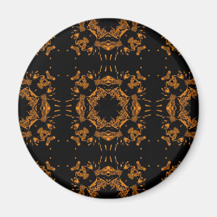 Íman Padrão Retroativo Preto, Amarelo de cobre