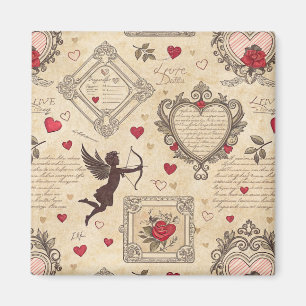 Íman Padrão Romântico do Cupido Vintage (8)