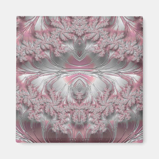 Íman Padrão Rosa Cinza Prata Branco ~
