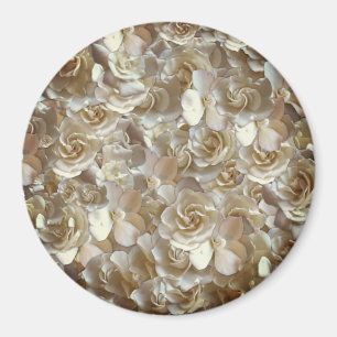 Íman Padrão Rosa Marfim – Arte Floral Elegante