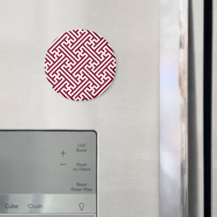 Íman Padrão Sayagata, Japonês, Borgonha e Branco