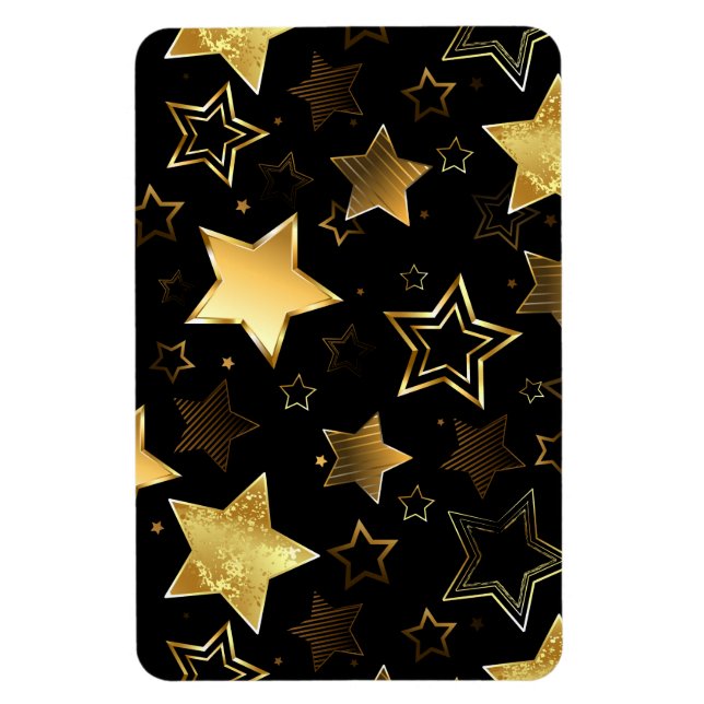 Íman Padrão sem costura com estrelas de Ouro (Vertical)