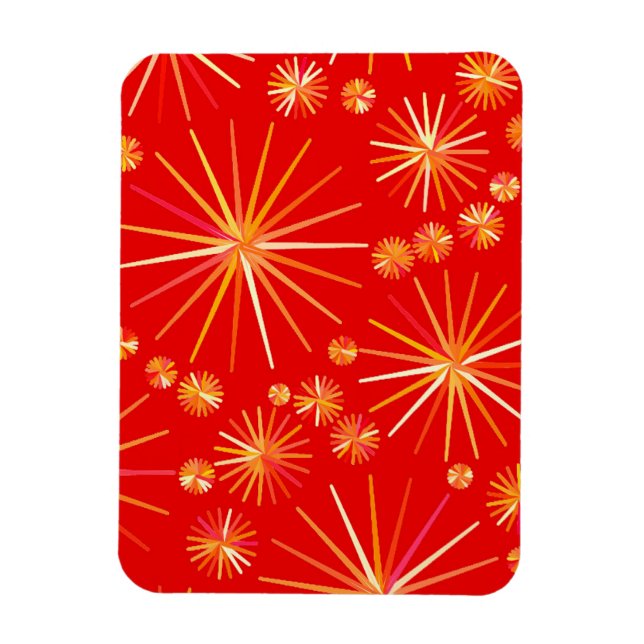 Íman Padrão Sputnik do meio século, Vermelho Profundo (Vertical)