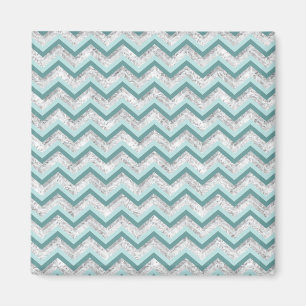 Íman Padrão Teal e Crystal Zigzag