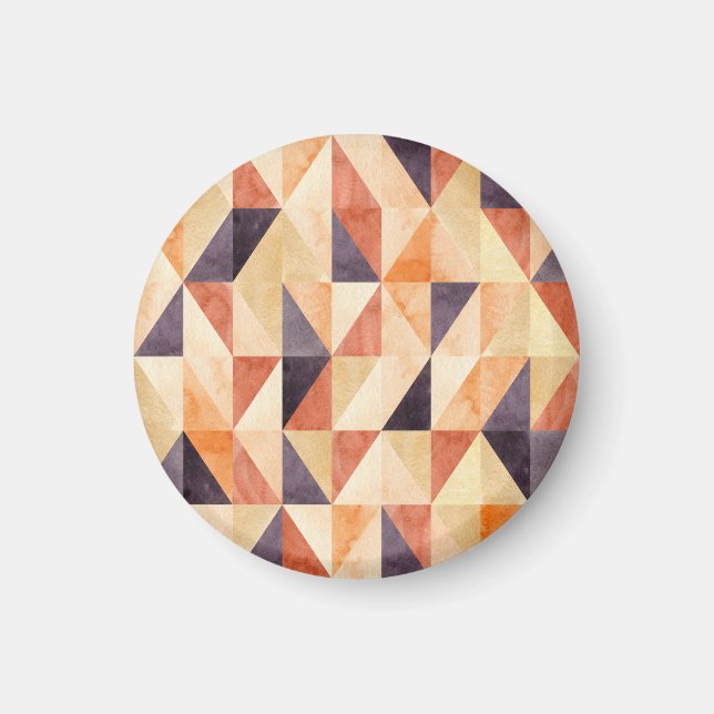Íman Padrão Terreno da Aquarela Mosaica Triangular (Frente)
