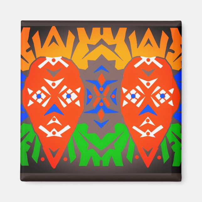 Íman Padrão Tribal Abstrato (Frente)