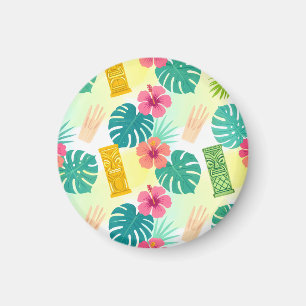 Íman Padrão Tropical Tiki Havaiano para Casamento de Fe