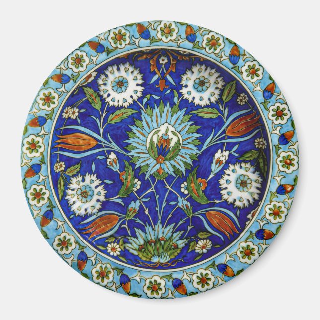 Íman Padrão Turco Iznik - Flor Simétrico de Motif (Frente)