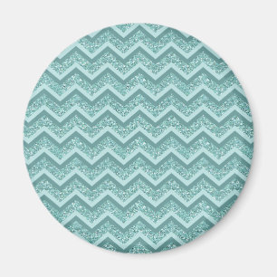 Íman Padrão Turquesa Glitter ZigZag