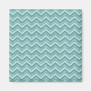 Íman Padrão Turquesa Glitter ZigZag