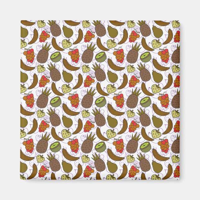 Íman padrão uniforme de fruta | Padrão da superfície da (Frente)