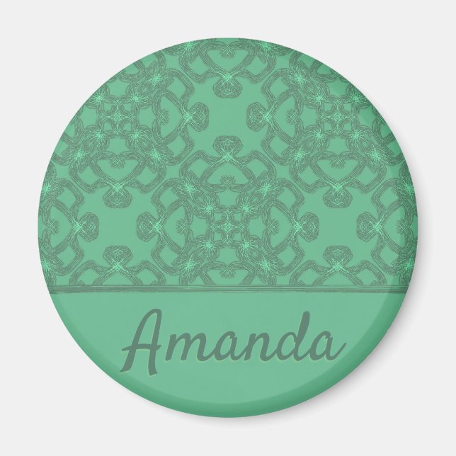 Íman Padrão verde-menta personalizado (Frente)