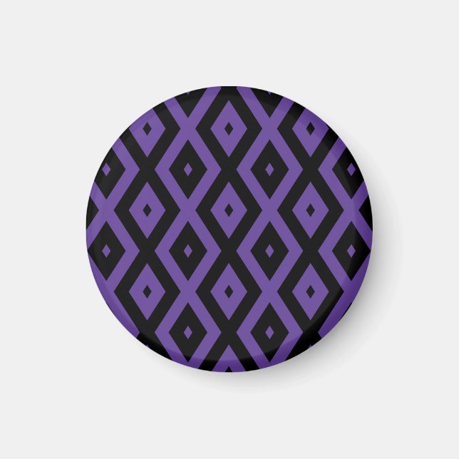 Íman Padrão violeta e diamante preto (Frente)