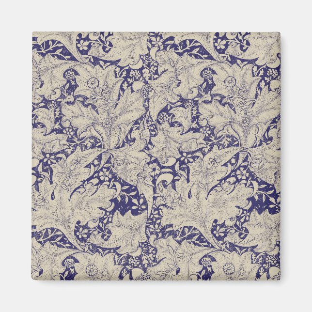 Íman Padrão Wallflower Azul Antigo de William Morris (Frente)