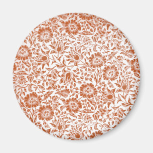 Íman Padrão William Morris Mallow: Floral Terracota