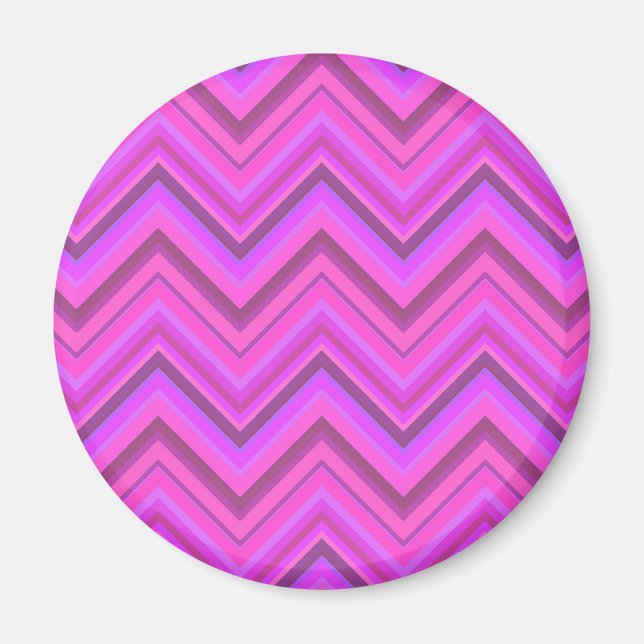 Íman Padrão zigzag de listras rosa (Frente)