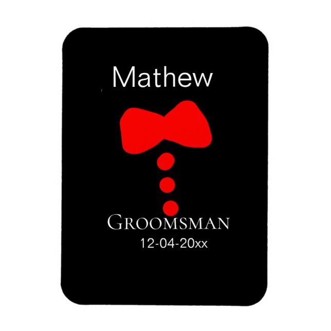 Íman padrinho adicionar nome ano camisa gravata borbole (Vertical)