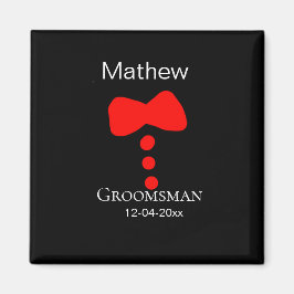 Íman padrinho de casamento adiciona nome ano arco preto