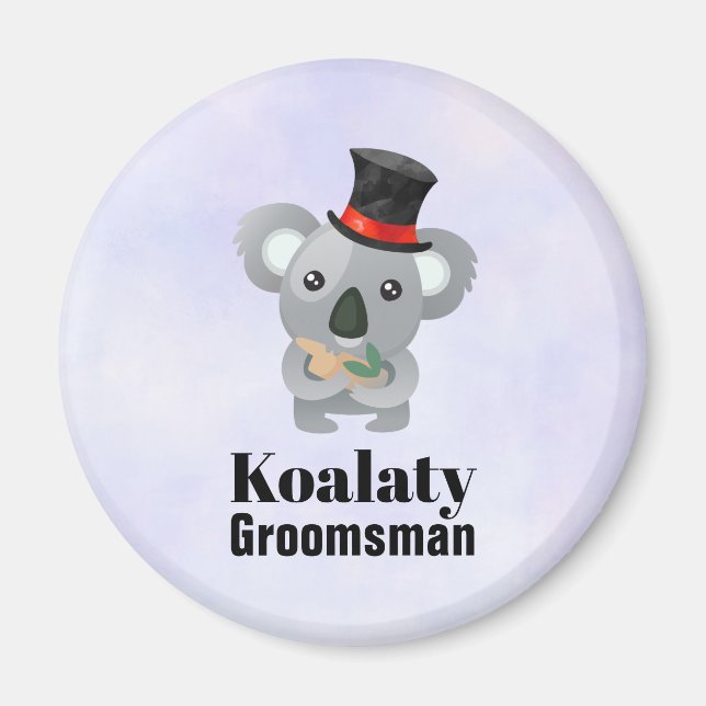 Íman Padrinho de casamento Cute Koala Pun Koalaty (Frente)