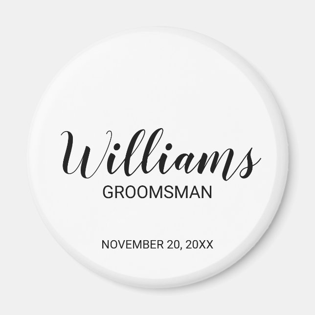 Íman Padrinho de casamento Personalizado de Script Mode (Frente)