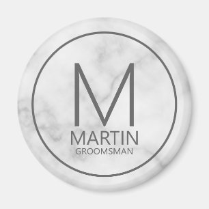 Íman Padrinhos de casamento de Monograma e Nome Persona